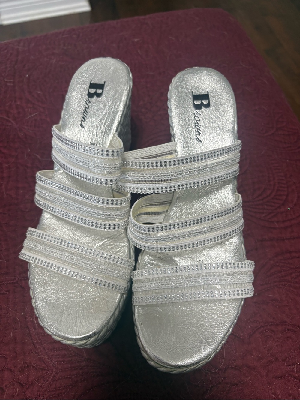 Brown’s Silver Platform Sandals - Picture 2 of 4
